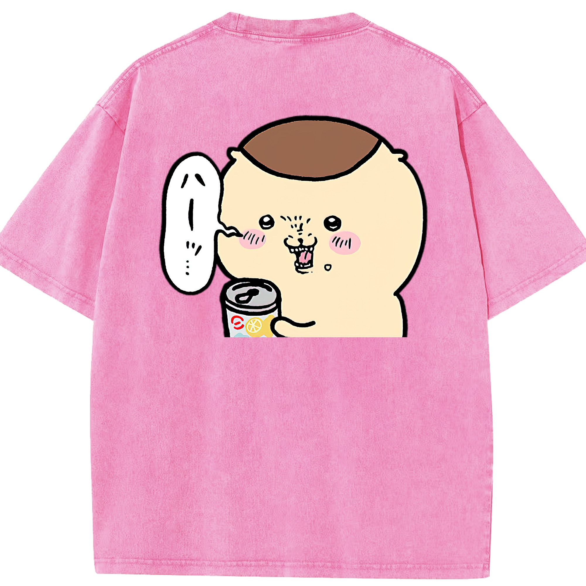 （画像用） ちいかわ くりまんじゅう Chii-kawa kuri manjū 綿100% ヴィンテージ風 半袖Tシャツ（背面プリント）